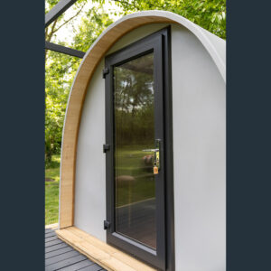 Anthracite framed glass door