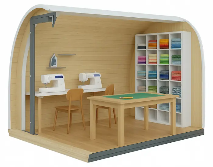 sewing room in the garden example
